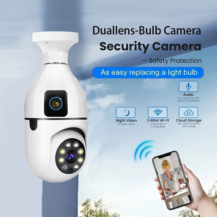 CCTV , 360 Camera, Light holder Full HD 1080P